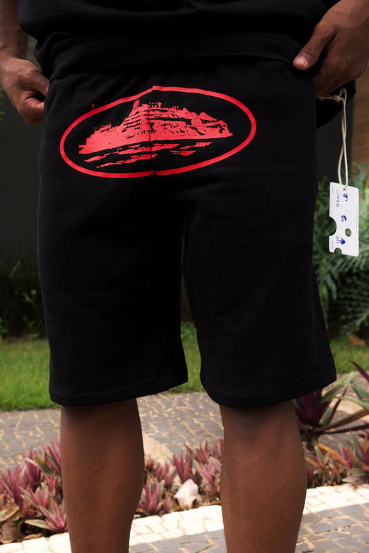 Bermuda Corteiz Black&Red- Fotos reais 📸